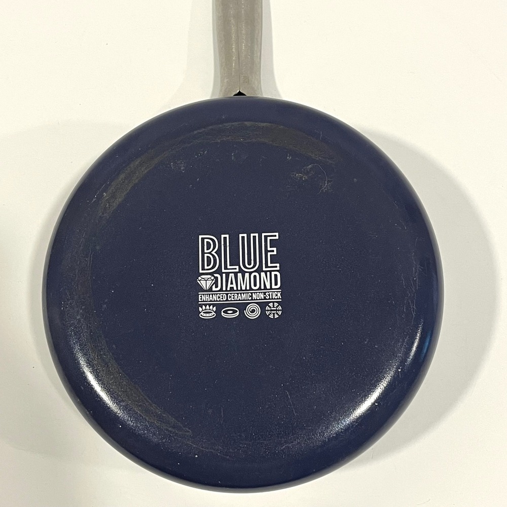 Blue Diamond Set of 3 Ceramic Non-Stick Frying Pans Pot Blue Stainless Handle
